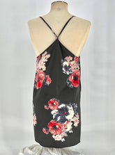 Womens Size Small Intimately Free People Nightgown Black With Red Flowers - RealThreads